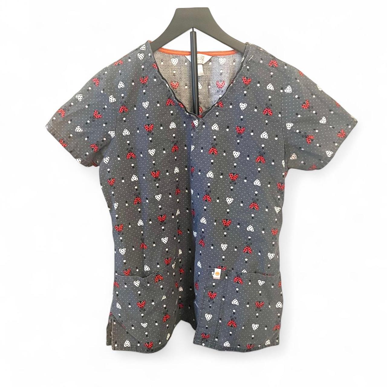 Women's Top - Grey/Multi - S – Grey and red Code … - image 1