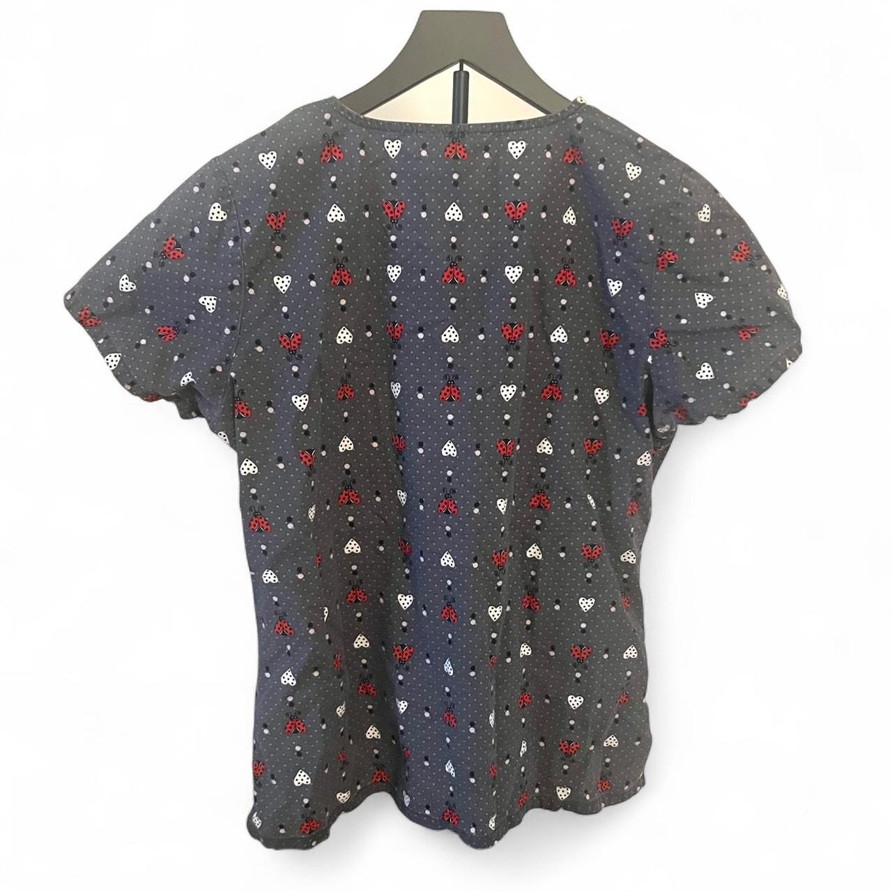 Women's Top - Grey/Multi - S – Grey and red Code … - image 2