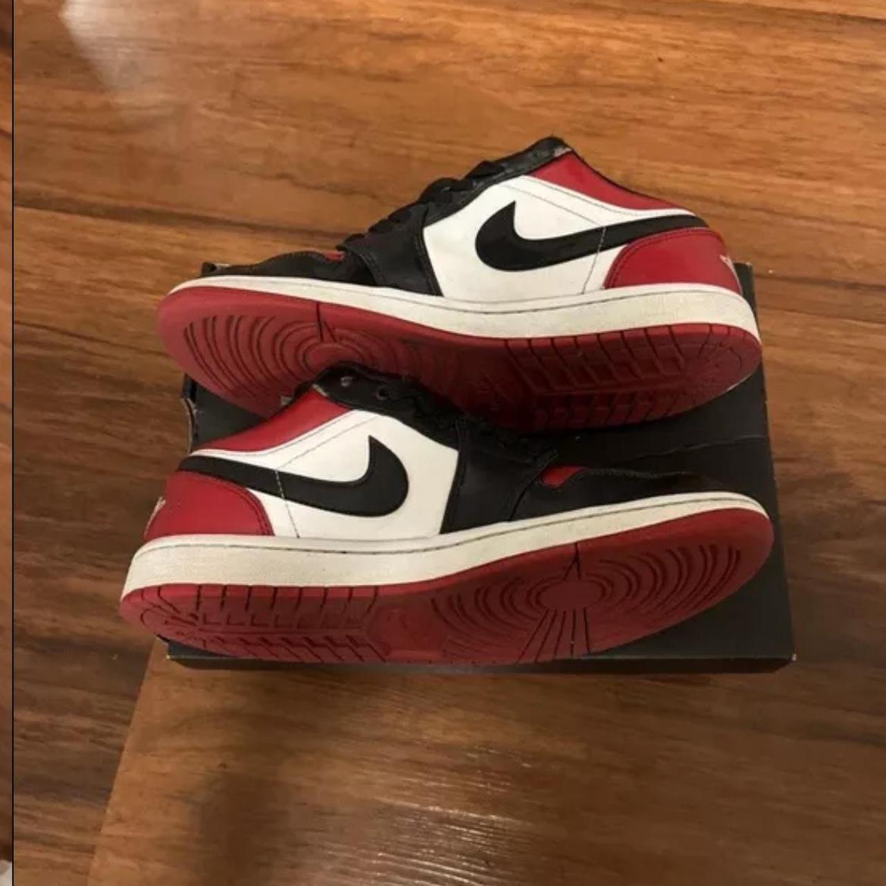 Jordan low 'bred toe' size Depop
