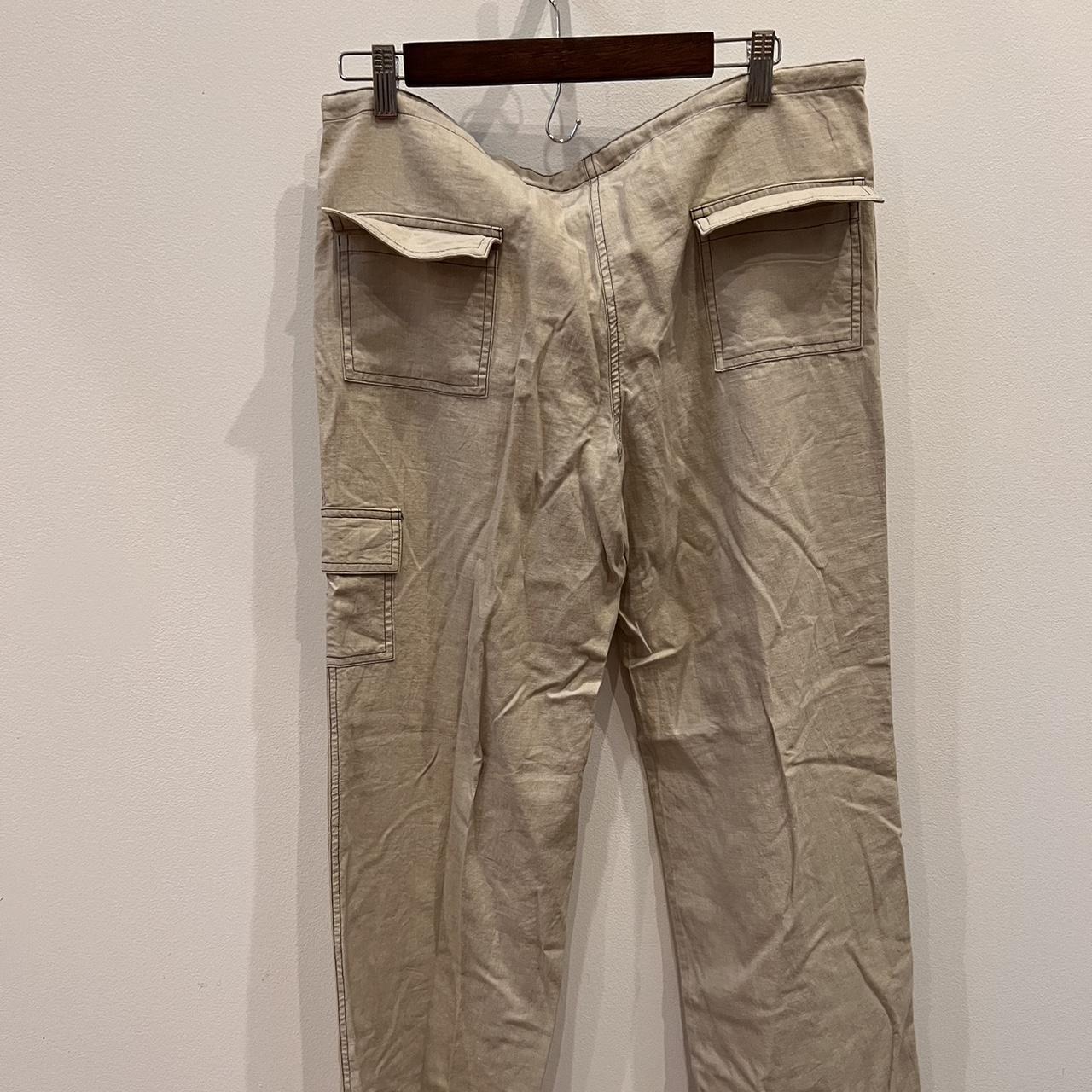 vintage no boundaries linen cargo pants 28 waist 8 - Depop