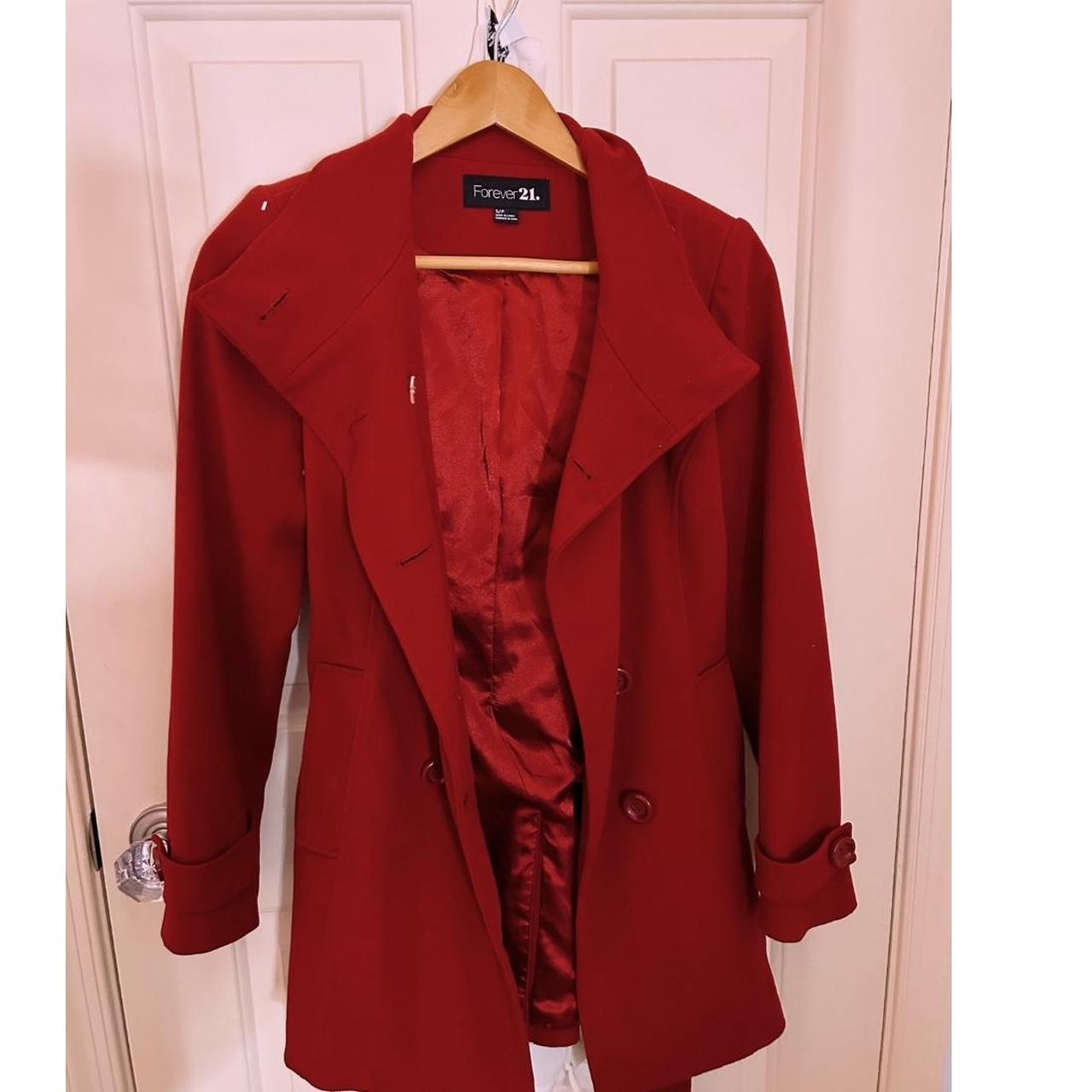 Red trench coat deals forever 21