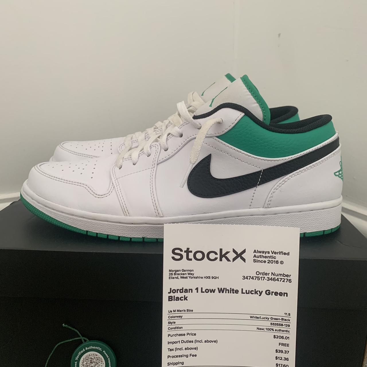 dark green and white jordans