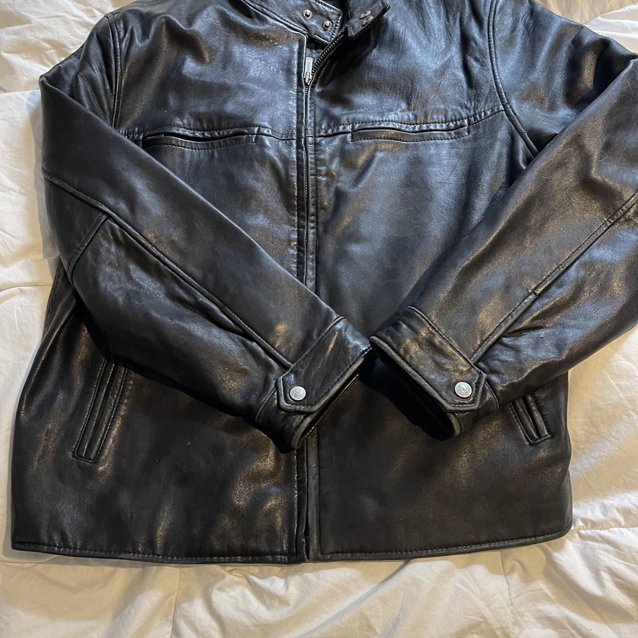 Crazy genuine guess leather jacket vintage. Minor... - Depop