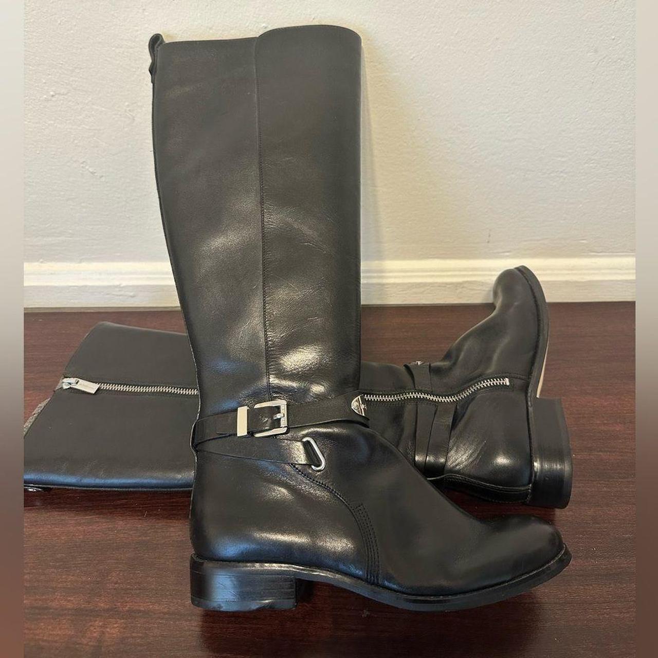 Michael kors black hot sale leather riding boots