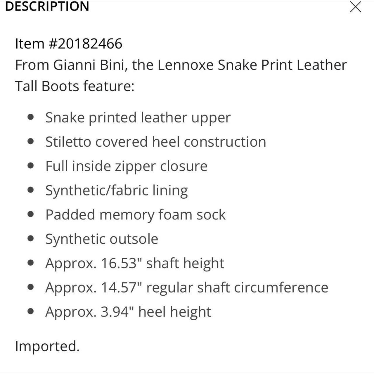 Gianni bini shop size chart