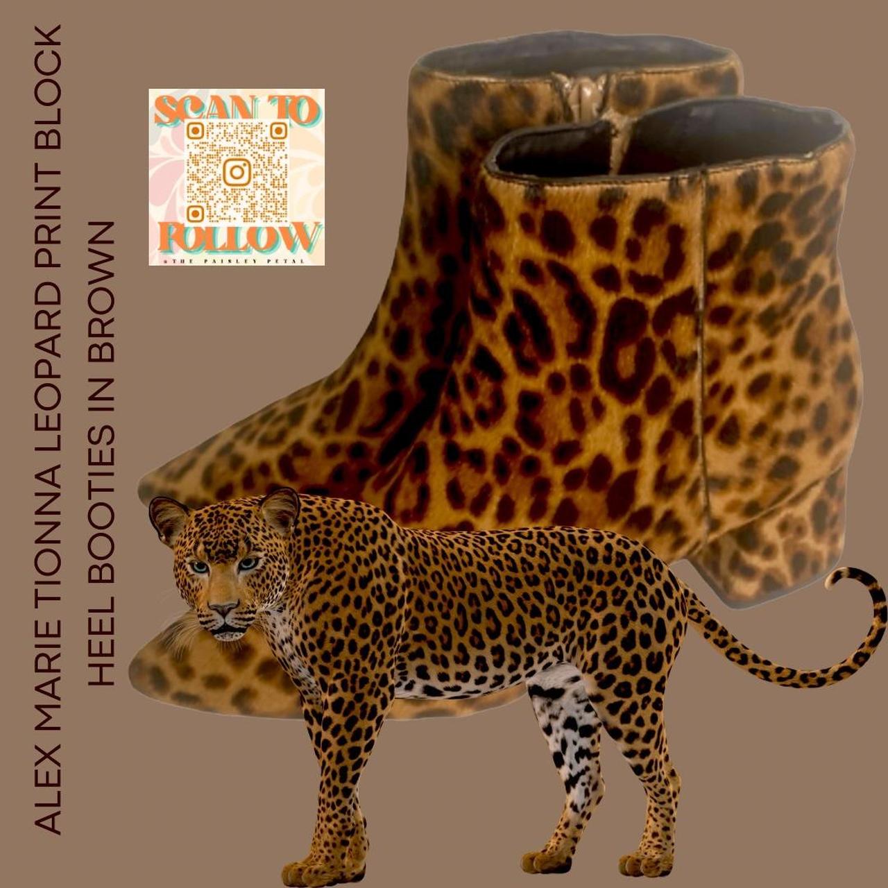 Leopard print outlet chunky heel booties