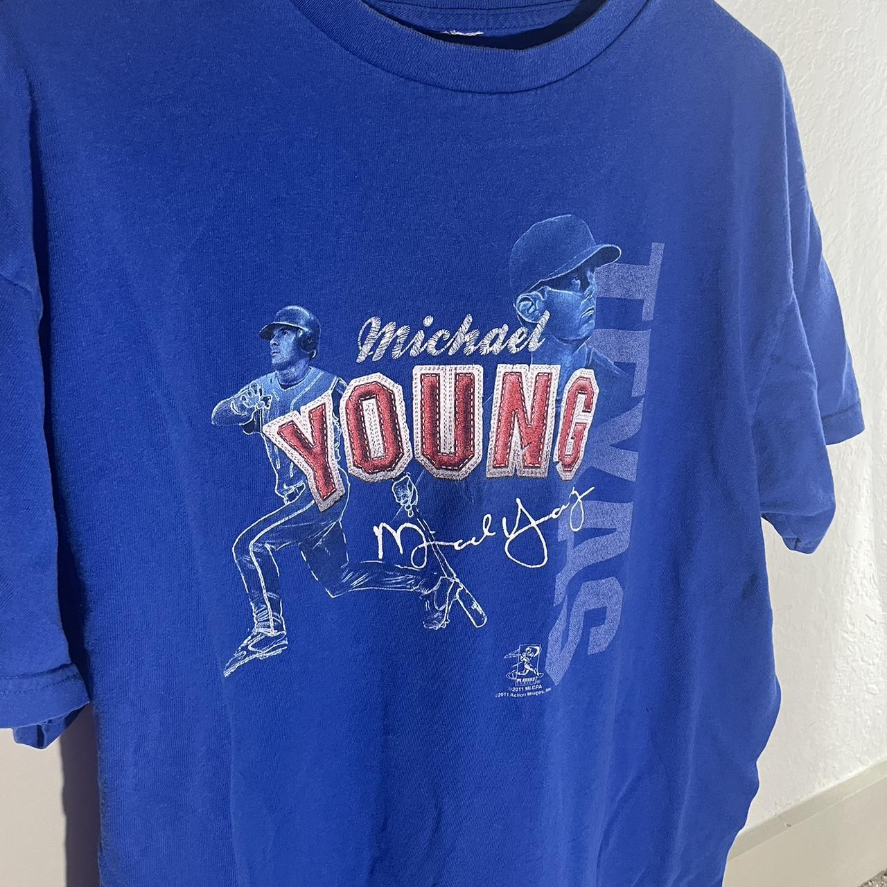 Michael Young Texas Rangers #10 Red Jersey Majestic - Depop