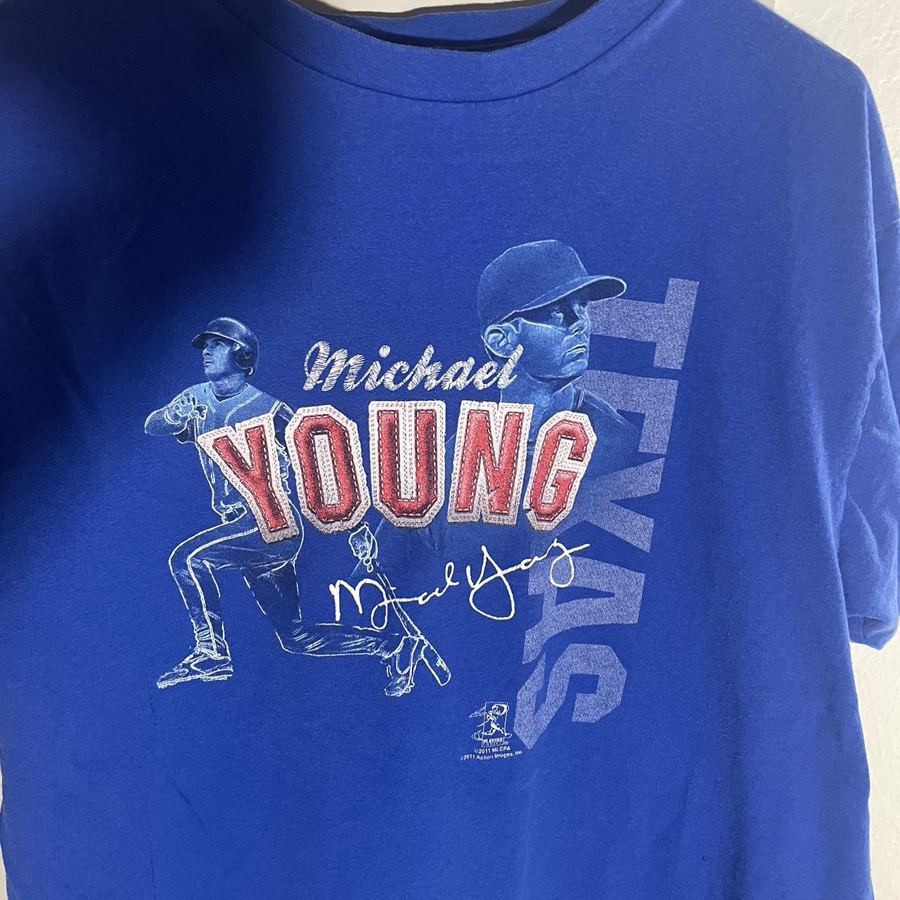 Michael Young Texas Rangers #10 Red Jersey Majestic - Depop