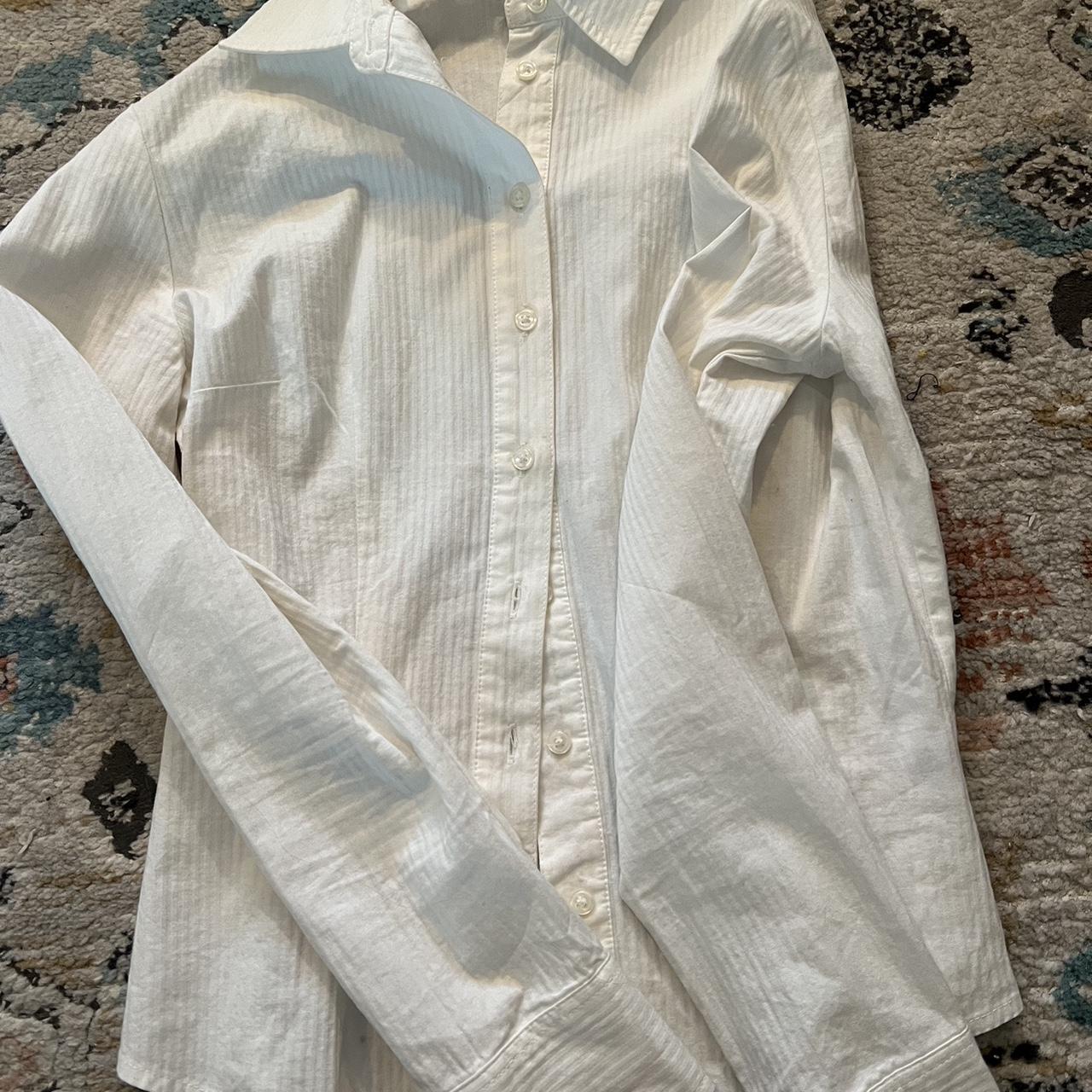 John Galt/Brandy melville button up in white Depop