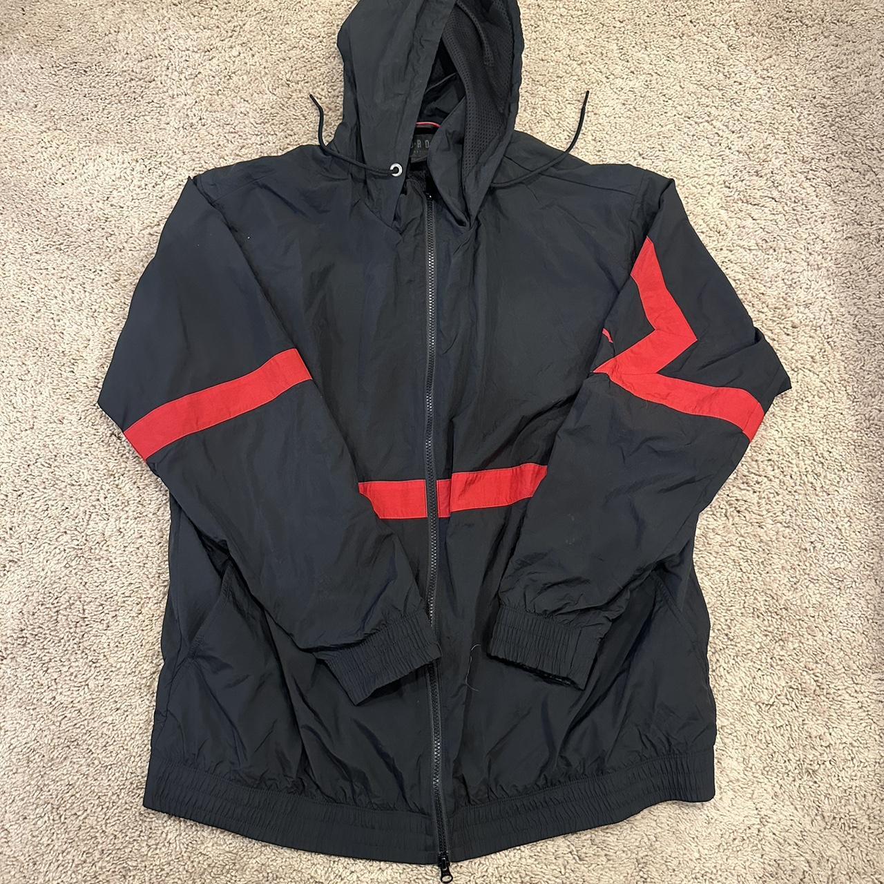 XL jordan black windbreaker great condition no... - Depop