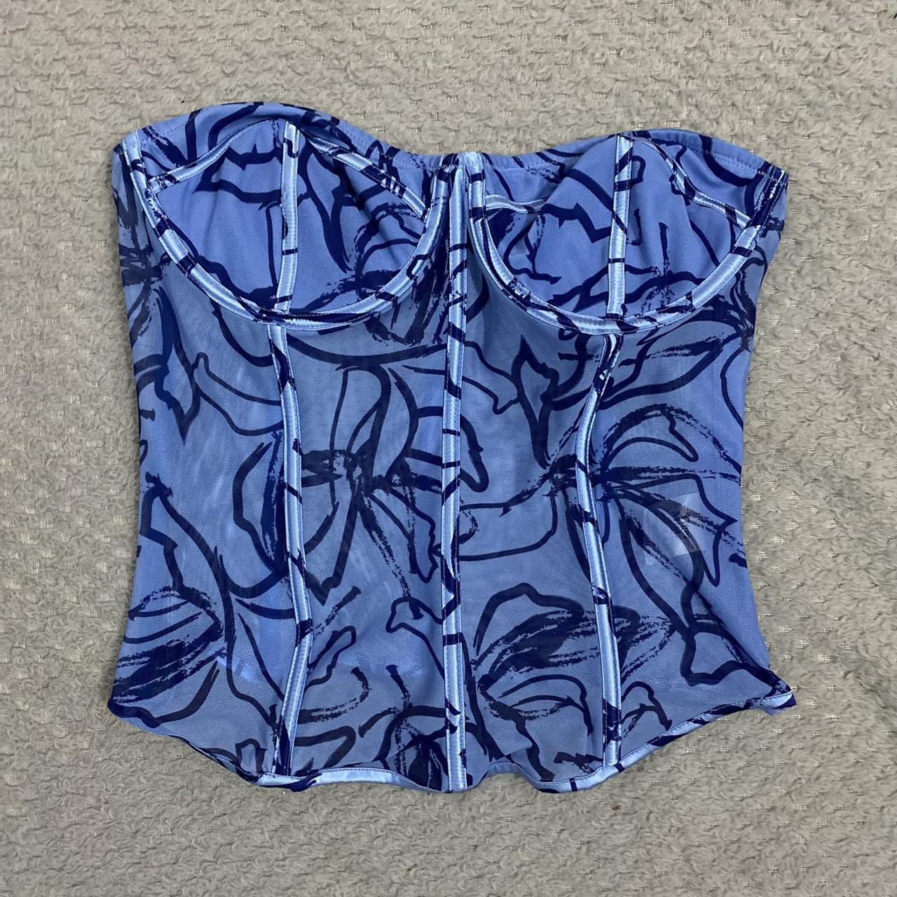 TIGERMIST ROSARIA CORSET- ILLUSTRATIVE FLORAL… - Depop