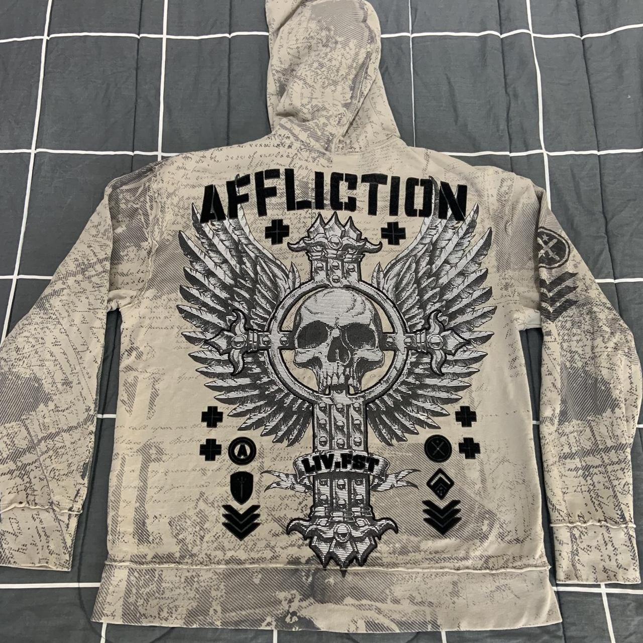 INSANELY RARE VINTAGE AFFLICTION HOODIE!! it’s got... - Depop