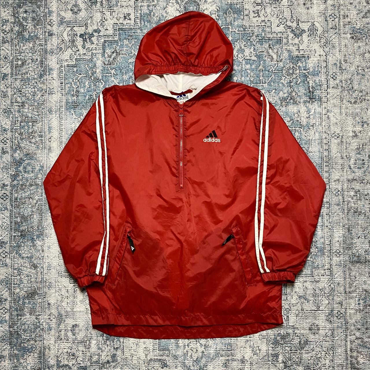 Vintage Adidas 90s Red Embroidered Track... - Depop