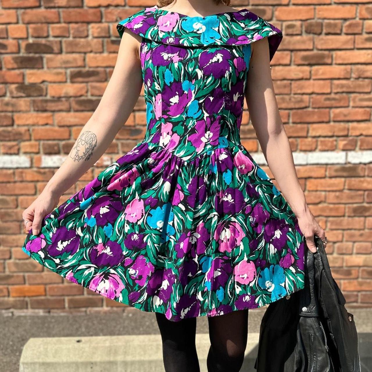 1980s 2024 floral dress