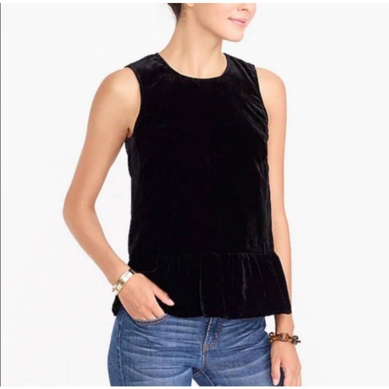 J crew velvet sales peplum top