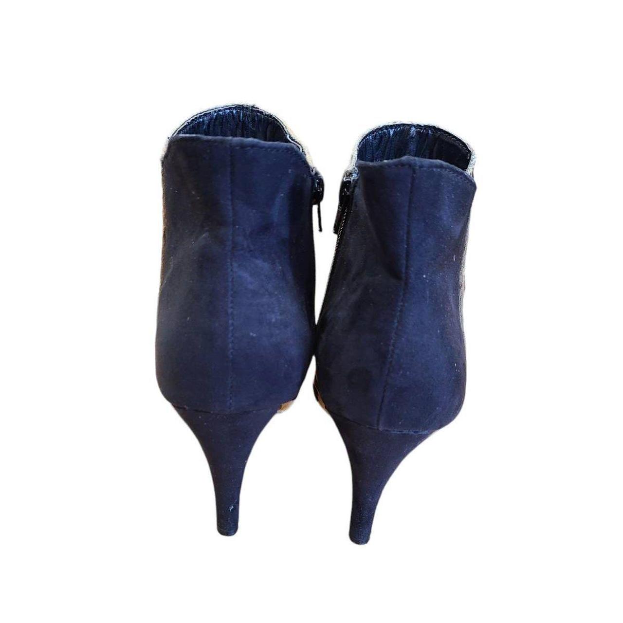 Express leopard print calf hair heeled ankle booties... Depop