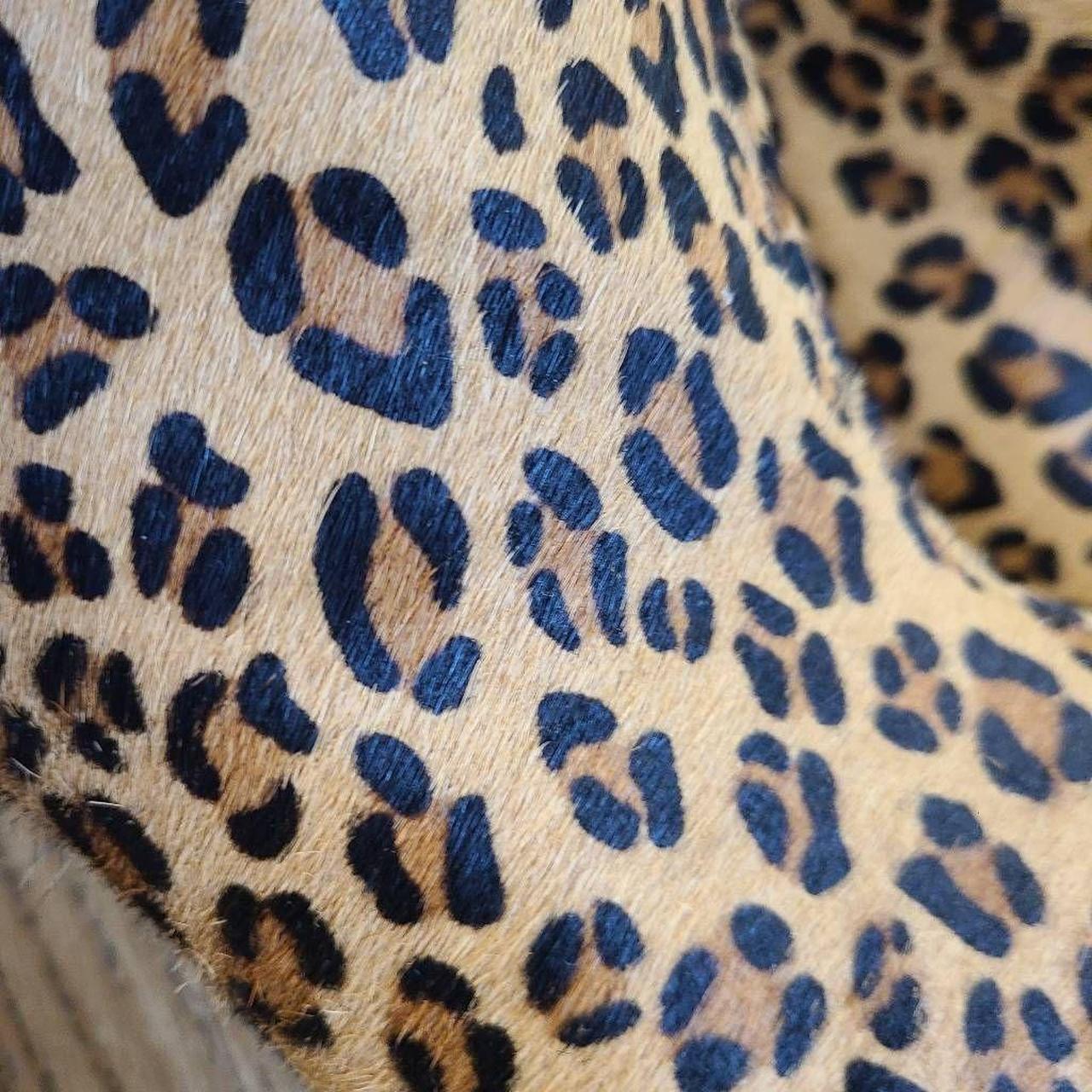 Express leopard print calf hair heeled ankle booties... Depop