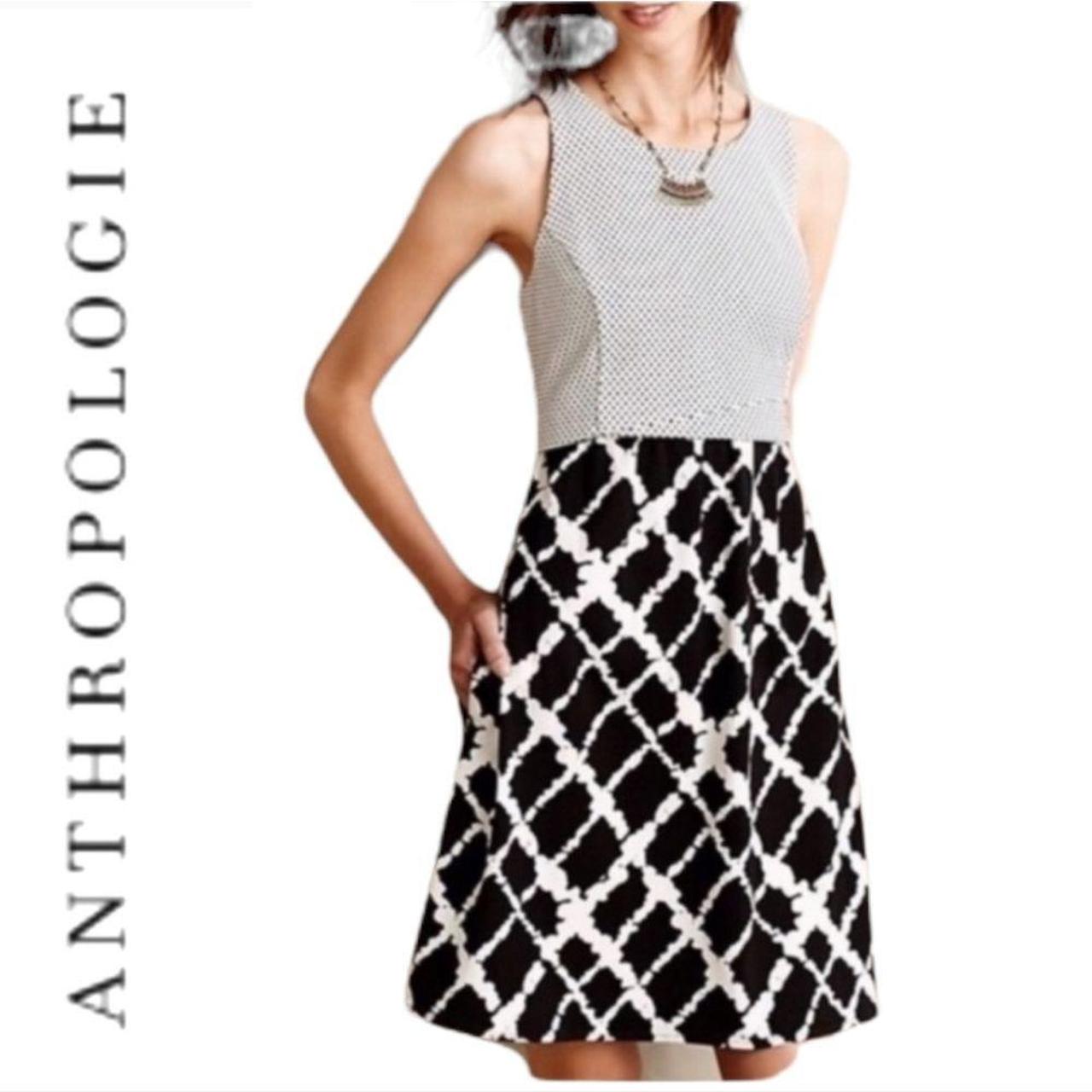 Black and white anthropologie dress best sale