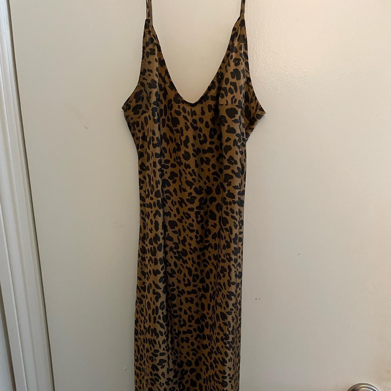 Maxi cheetah print dress, super flattering, xs but... - Depop