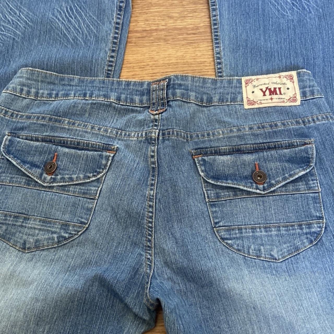 Early Y2K dark wash YMI jeans. Jeans feature a faux - Depop