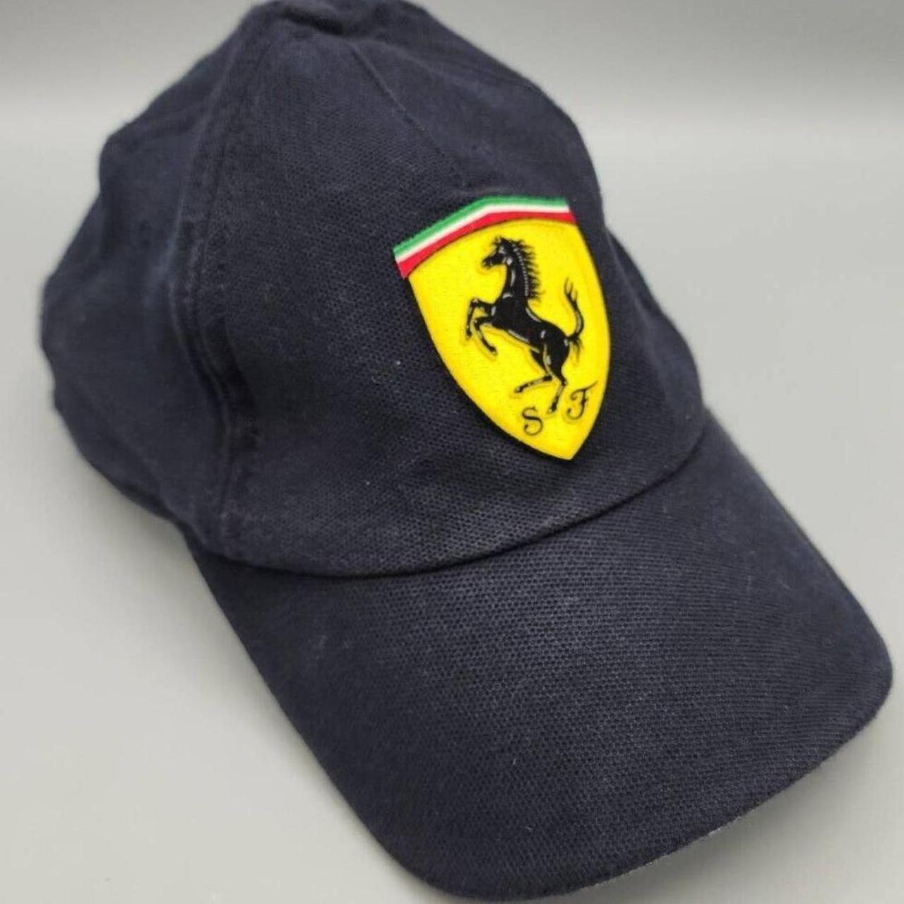 Ferrari Men's Black and Blue Hat | Depop