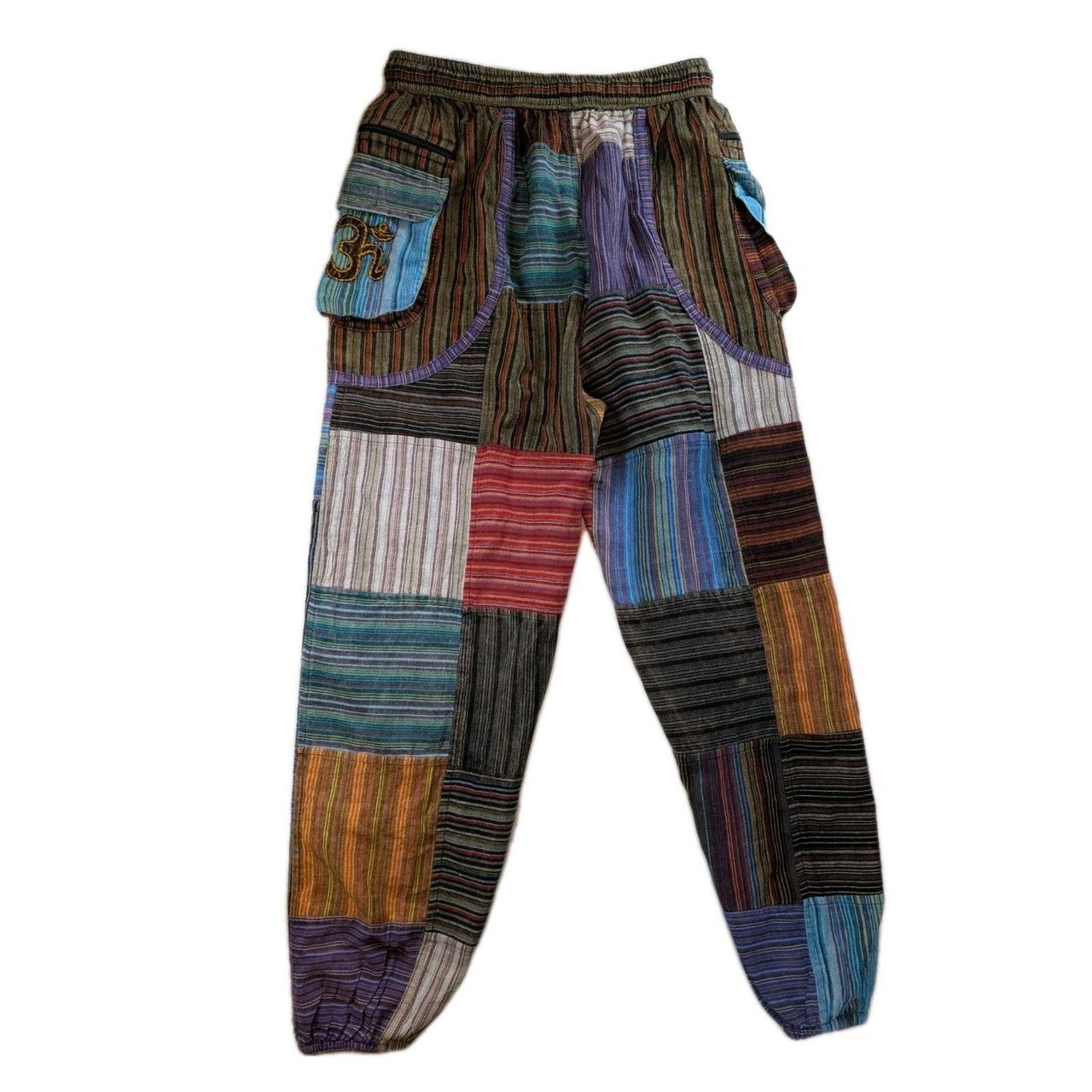 Women's Pants - Multi - M – Boho Patchwork Harem … - image 1