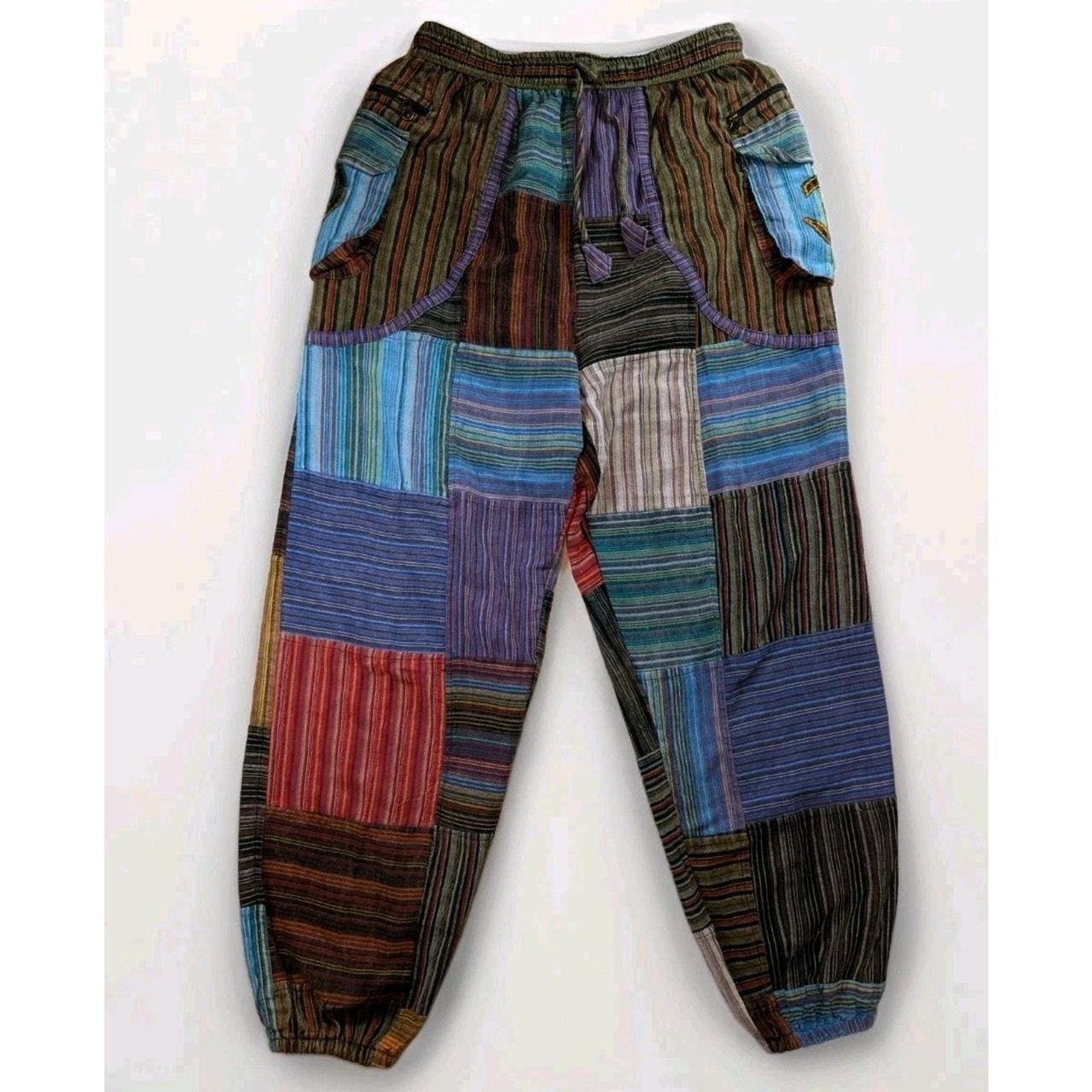 Women's Pants - Multi - M – Boho Patchwork Harem … - image 3