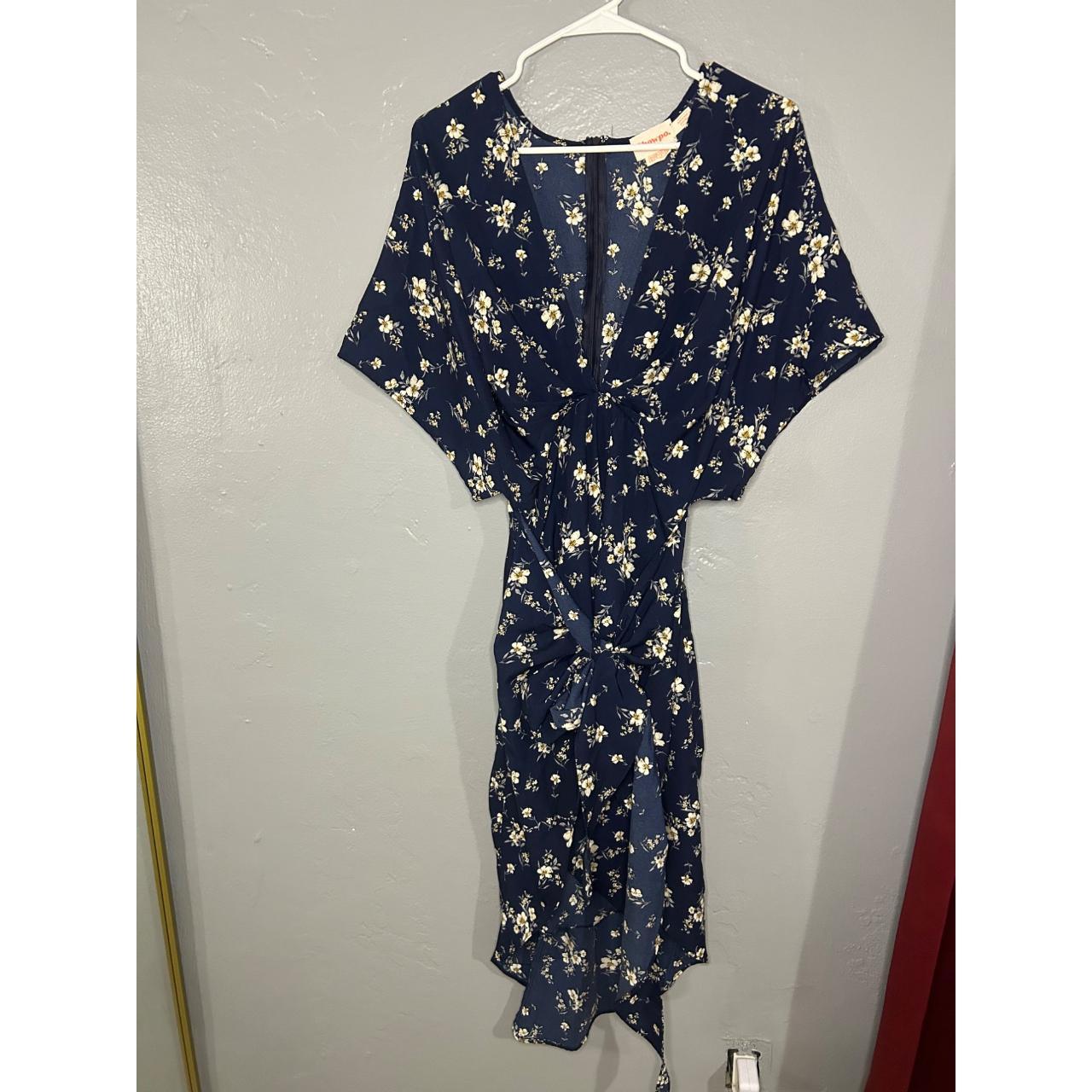 Showpo navy floral outlet dress