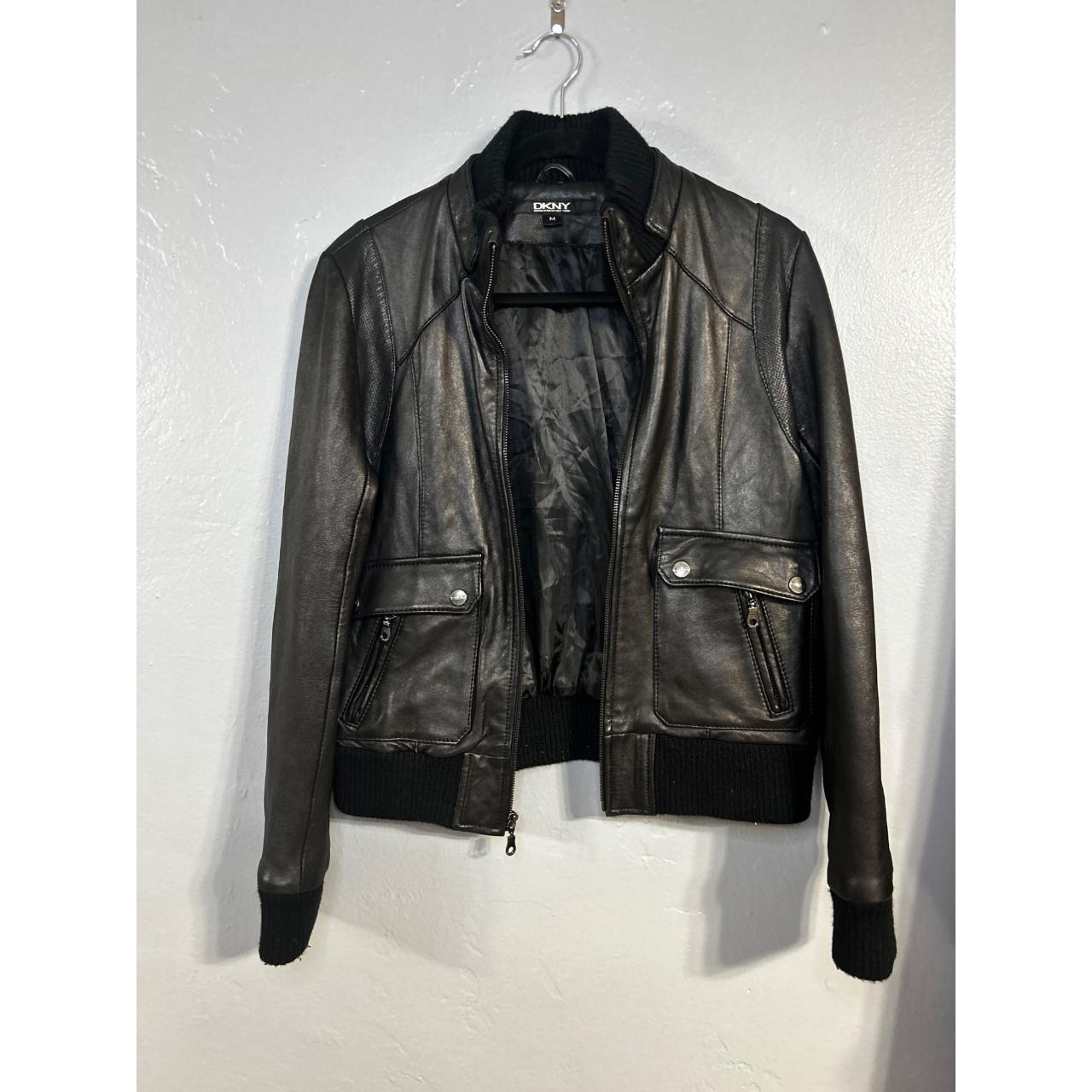 DKNY Genuine Lamb Leather Jacket Size M Perfect... - Depop