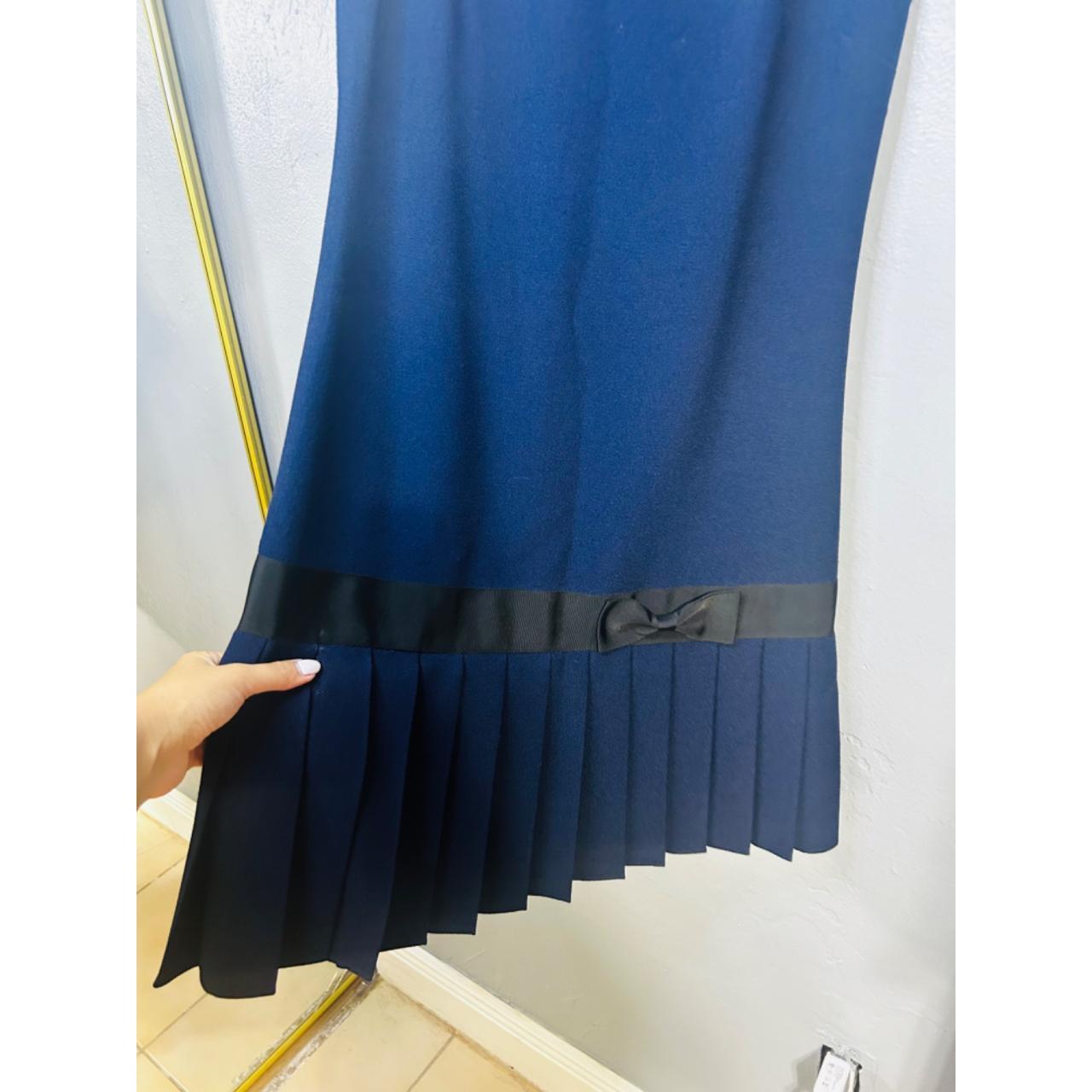 Karl Lagerfeld Navy Blue Sleeveless A Line Dress... - Depop