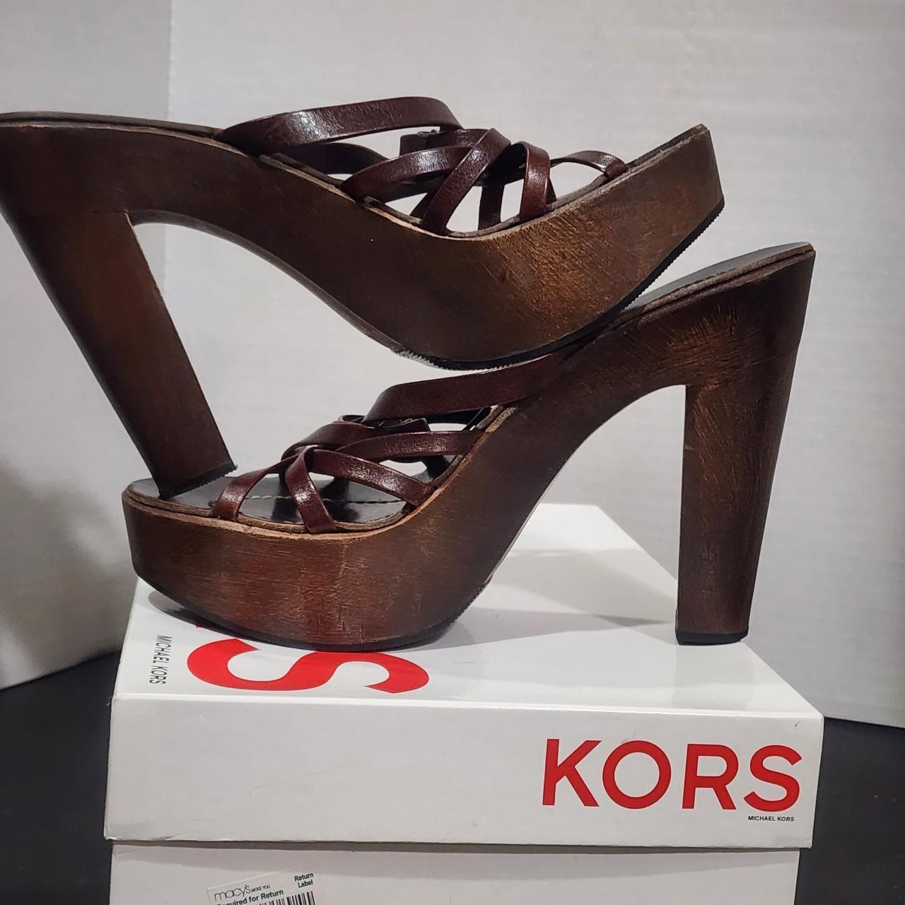michael kors wooden heels