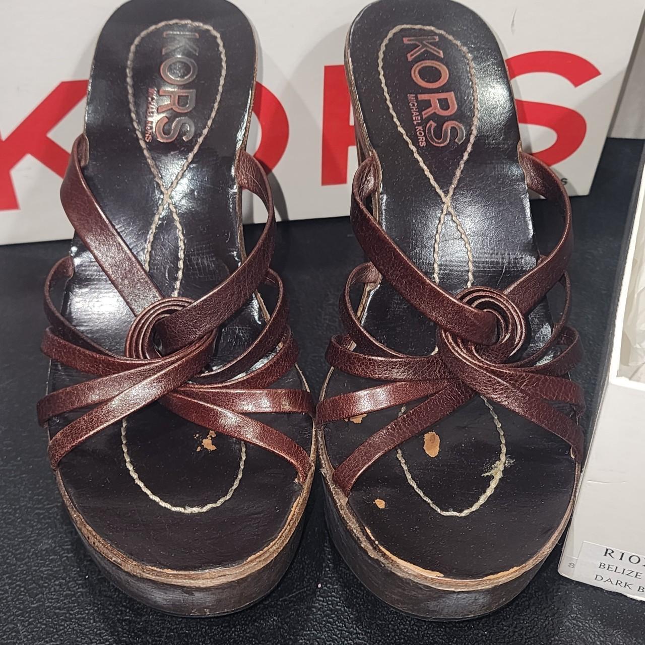 michael kors wooden heels