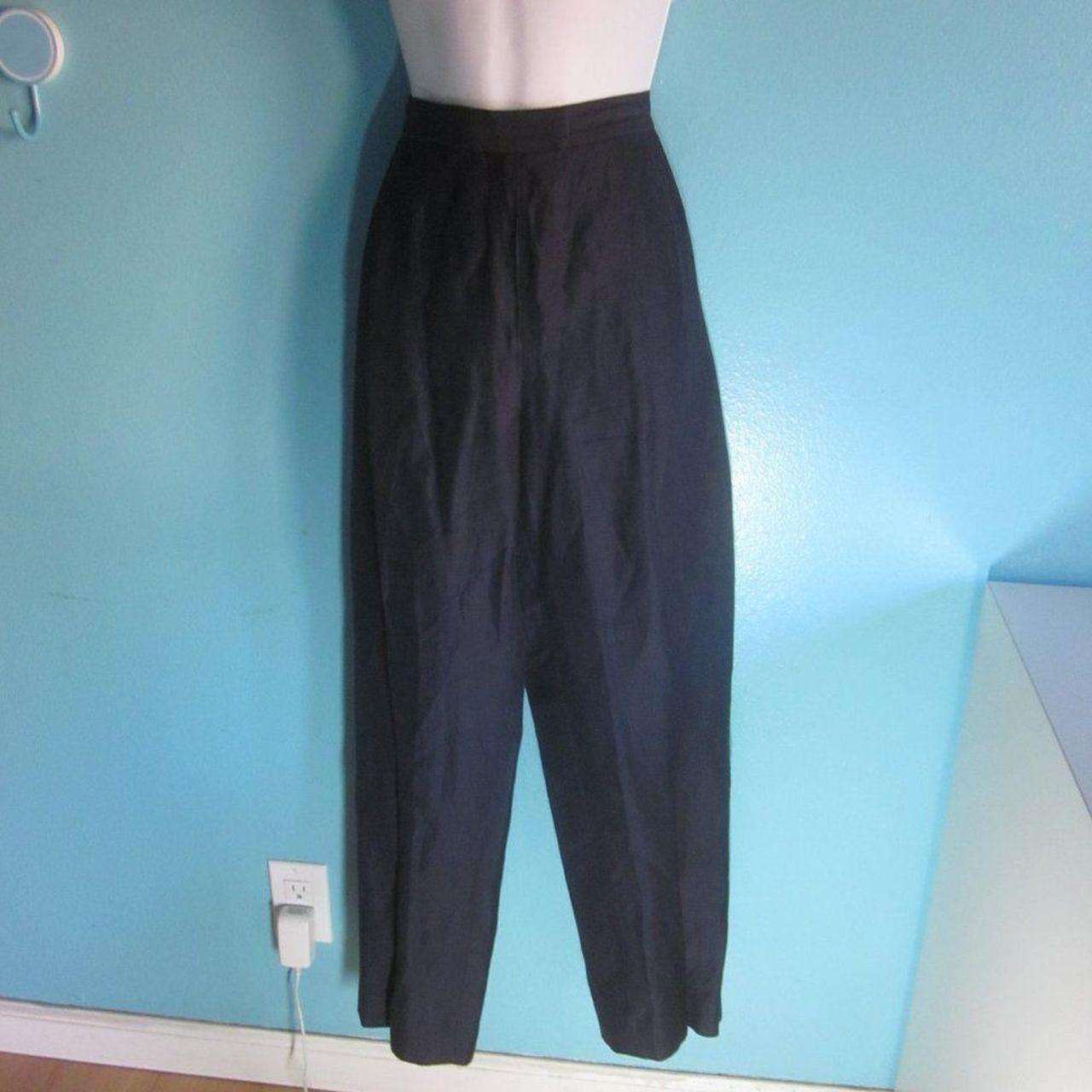 Lafayette 148 Navy Linen Pant 8P Dark Blue Linen and... - Depop