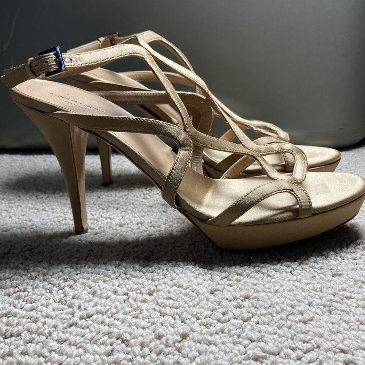 Alberta Ferretti Women's Gold Sandals | Depop