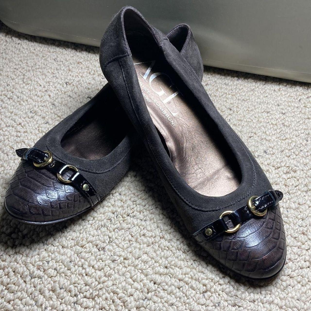 Brown croc flats online