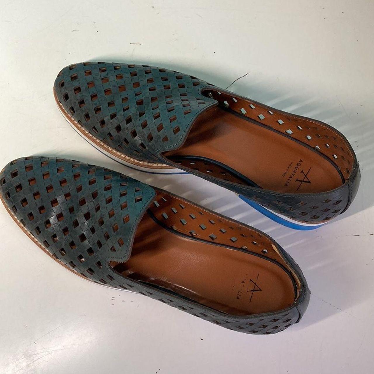 Aquatalia Leather Perforated Loafers Size 8