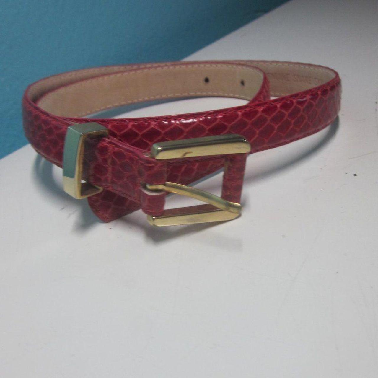 Axiom VINTAGE Red Snake Skin Belt Womens Size M -... - Depop