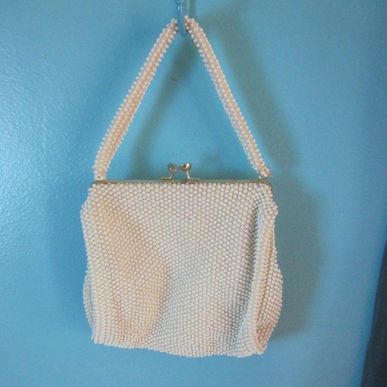 Vintage Blue Corde Beaded store Purse Bag