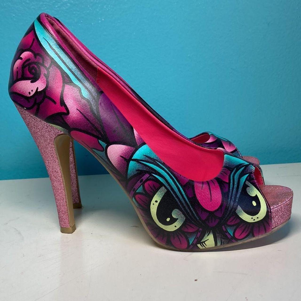 Iron Fist Heels size 39, Pink glitter heel is