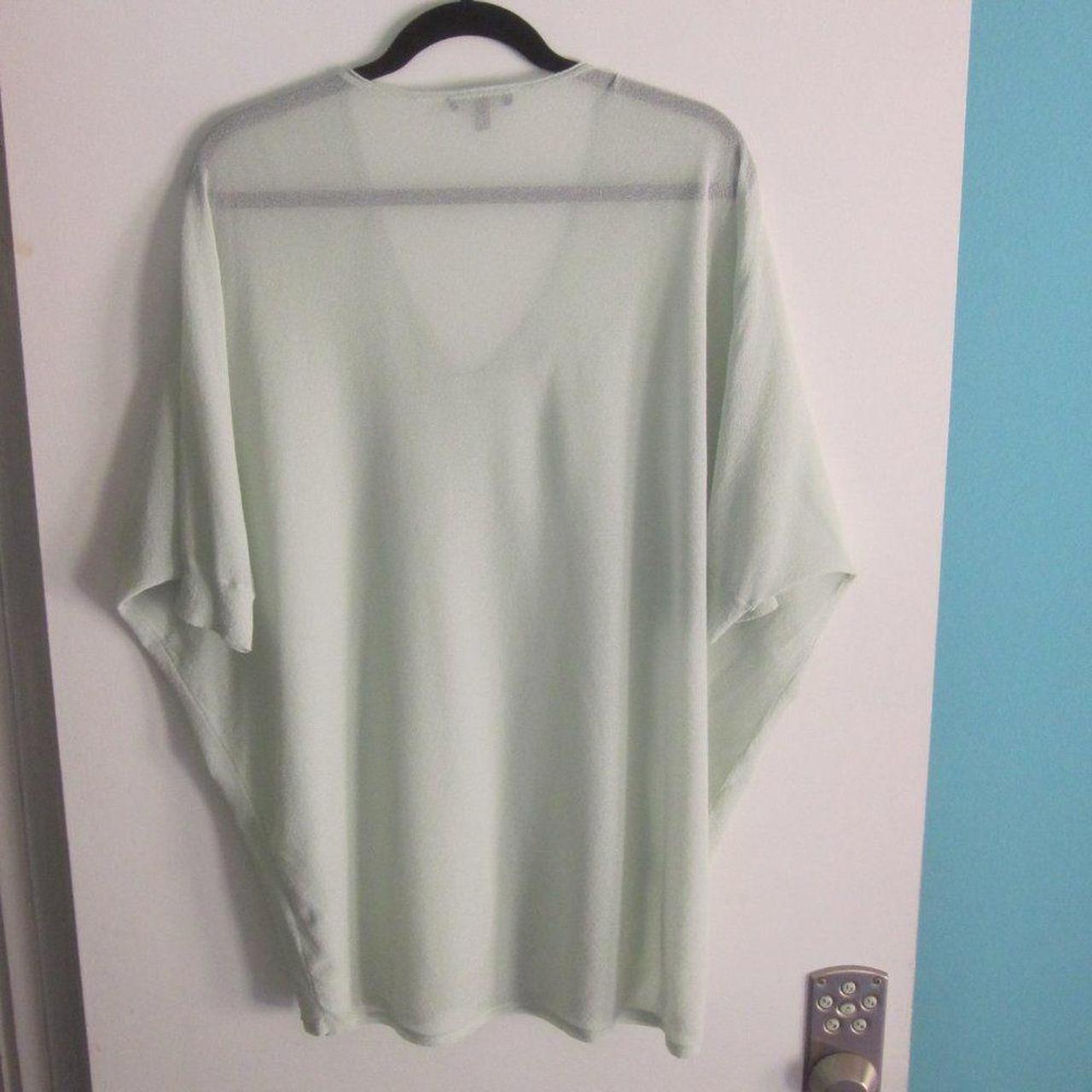 Eileen Fisher Pale Green Pullover Sheer Sweater Size hot L Petite