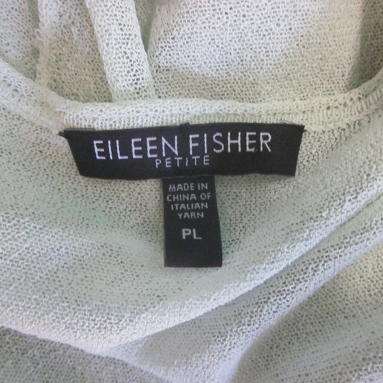 Eileen Fisher Pale Green Pullover Sheer Sweater Size L offers Petite