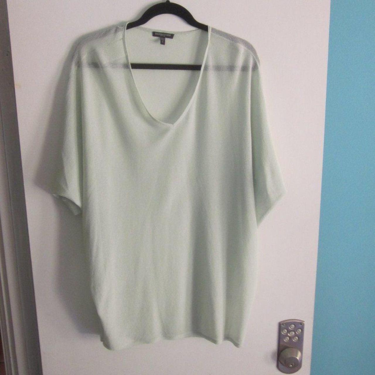 Eileen Fisher Pale Green Pullover factory Sheer Sweater Size L Petite