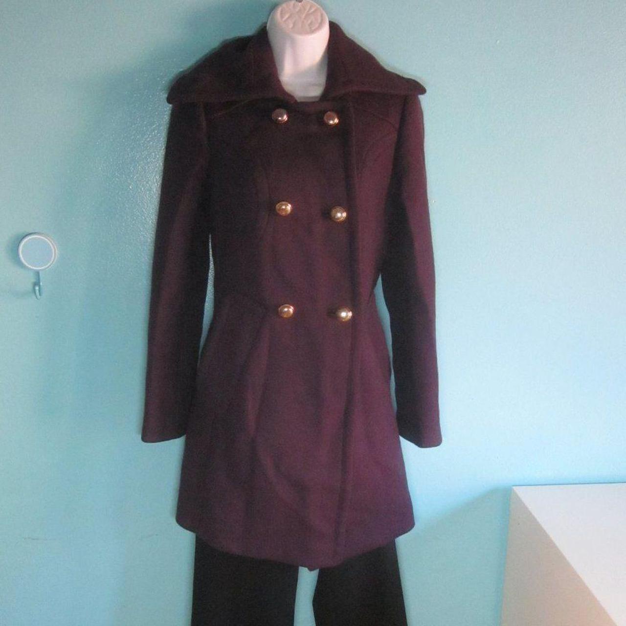 Milly Purple Wool Blend Coat Size 4 Button front Depop