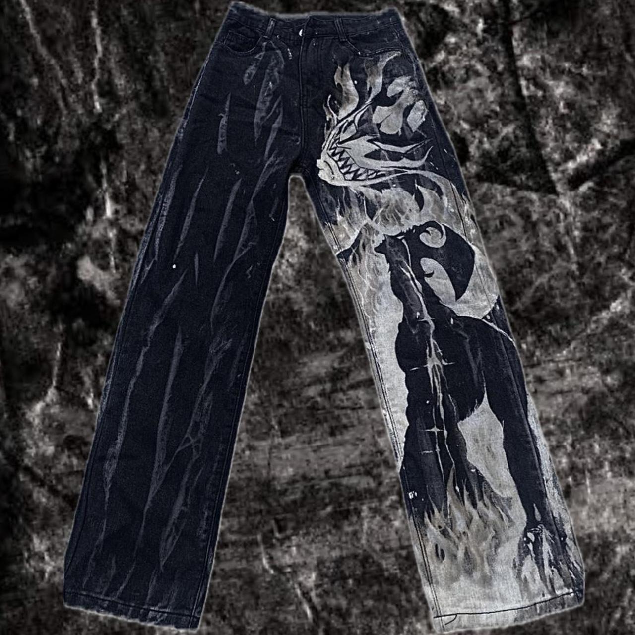 Custom Bleached Devilman-Crybaby Pants, Emo