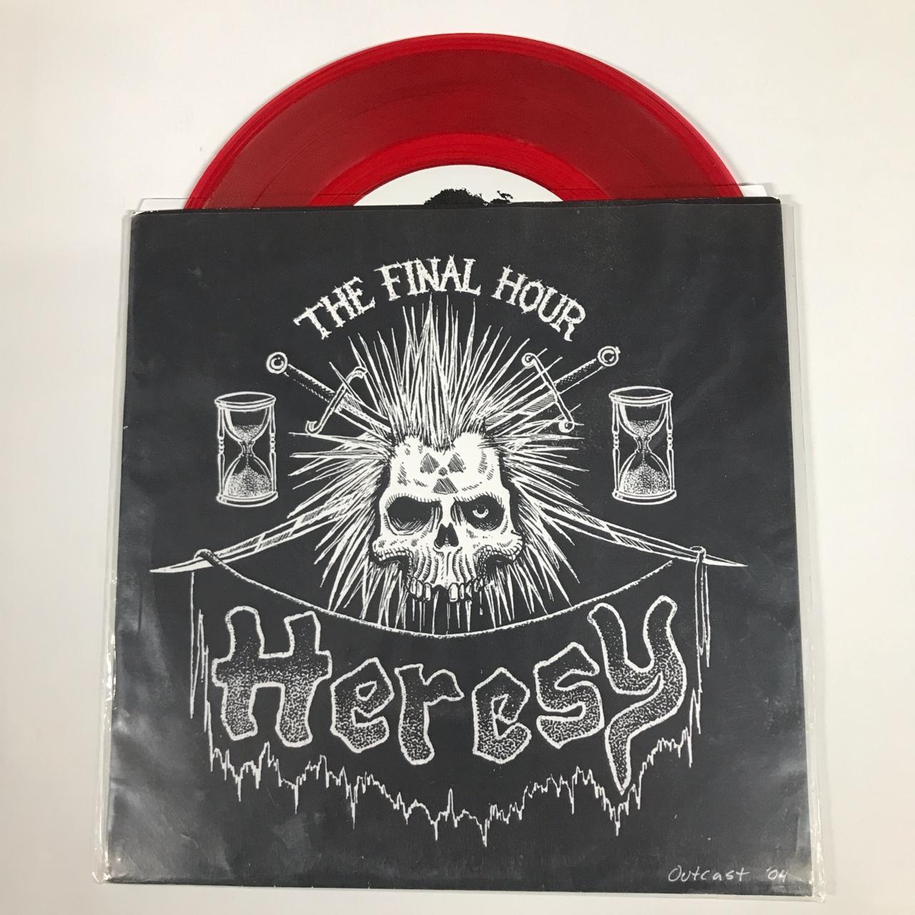 HERESY “the final hour” 7 inch EP on red vinyl... - Depop