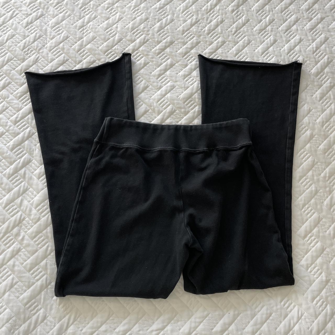 Brandy Melville Black Hilary Yoga Pants with Raw... - Depop