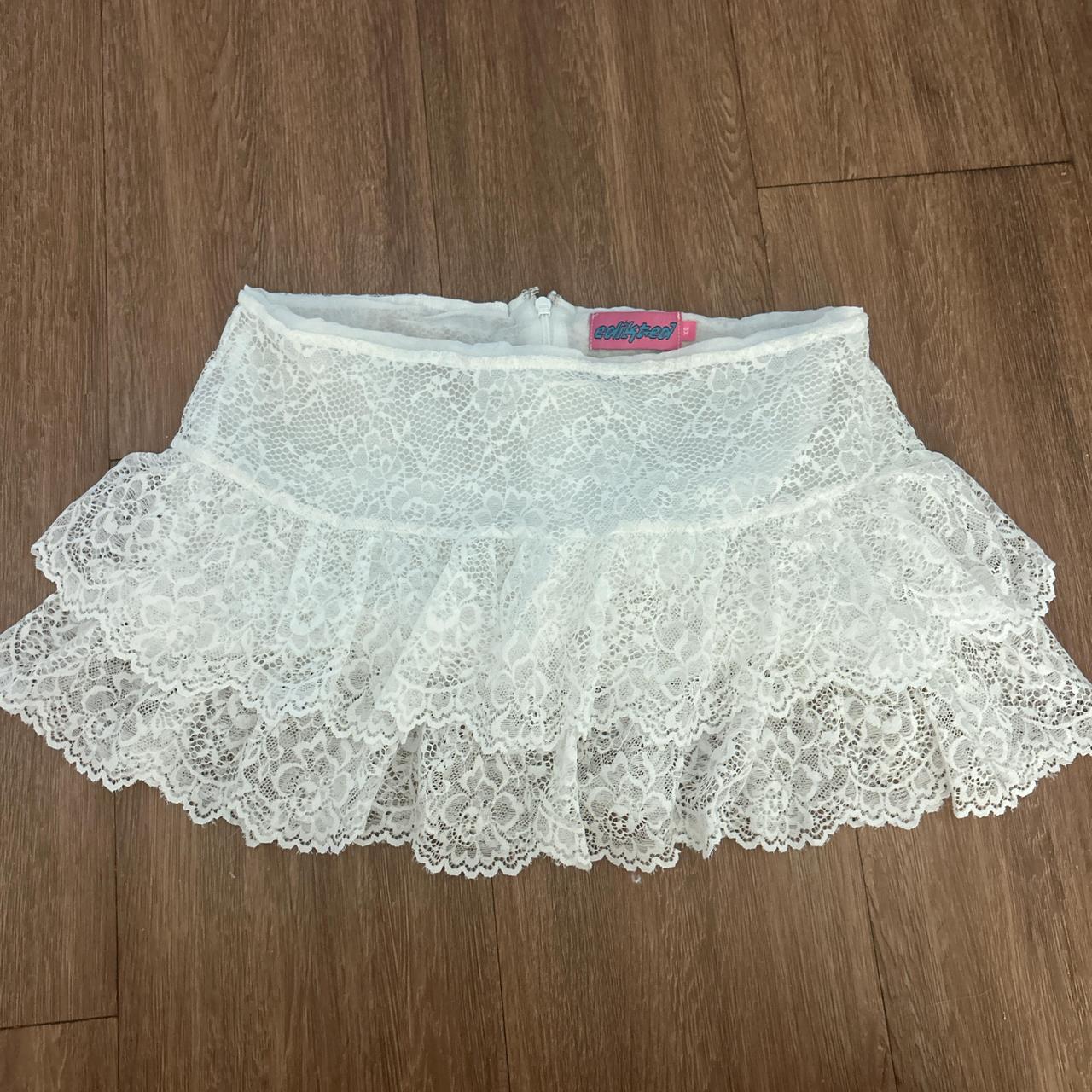Edikted Women's Skirt - White - XS – Edikted lace… - image 1