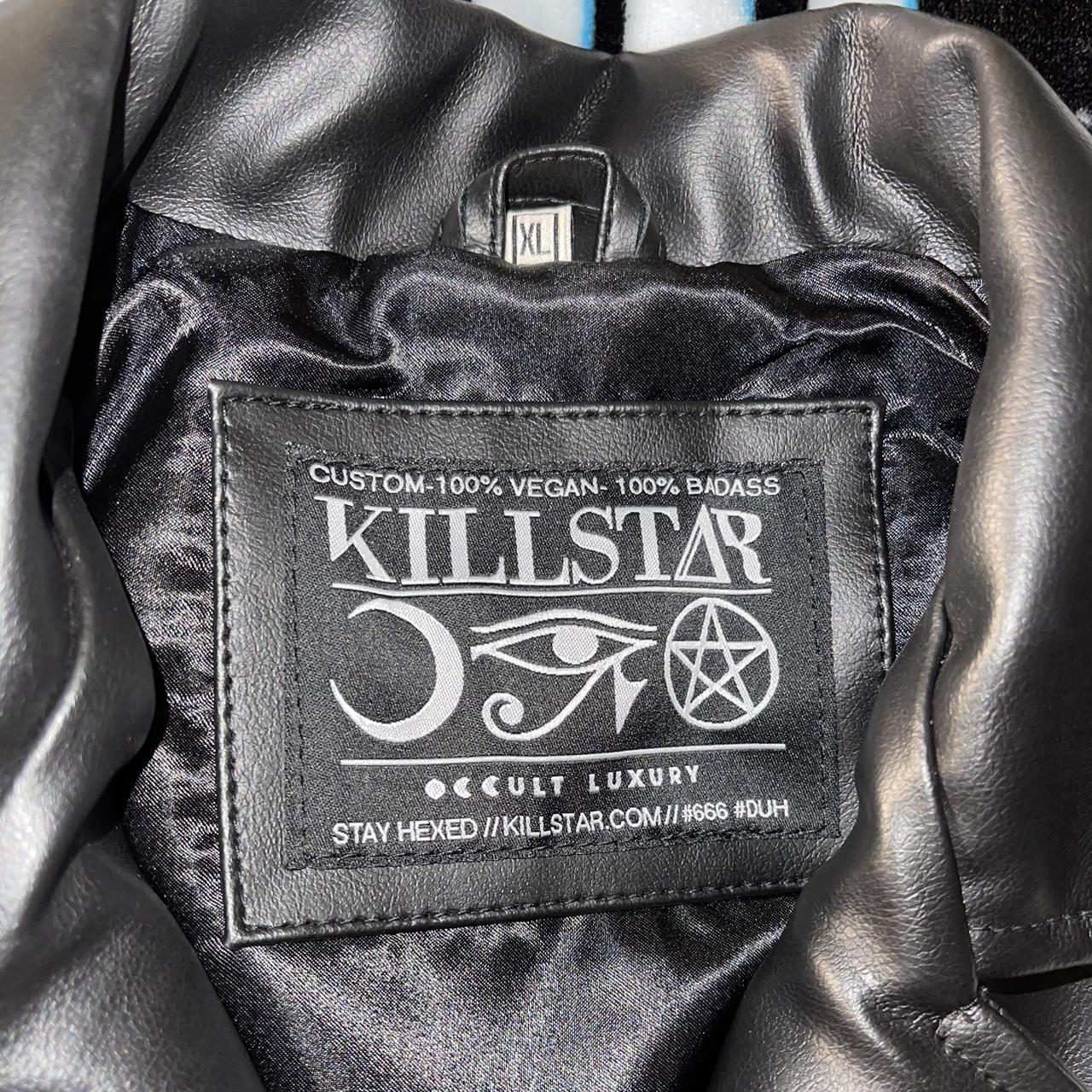 Women’s killstar vegan leather jacket. Never worn.... - Depop