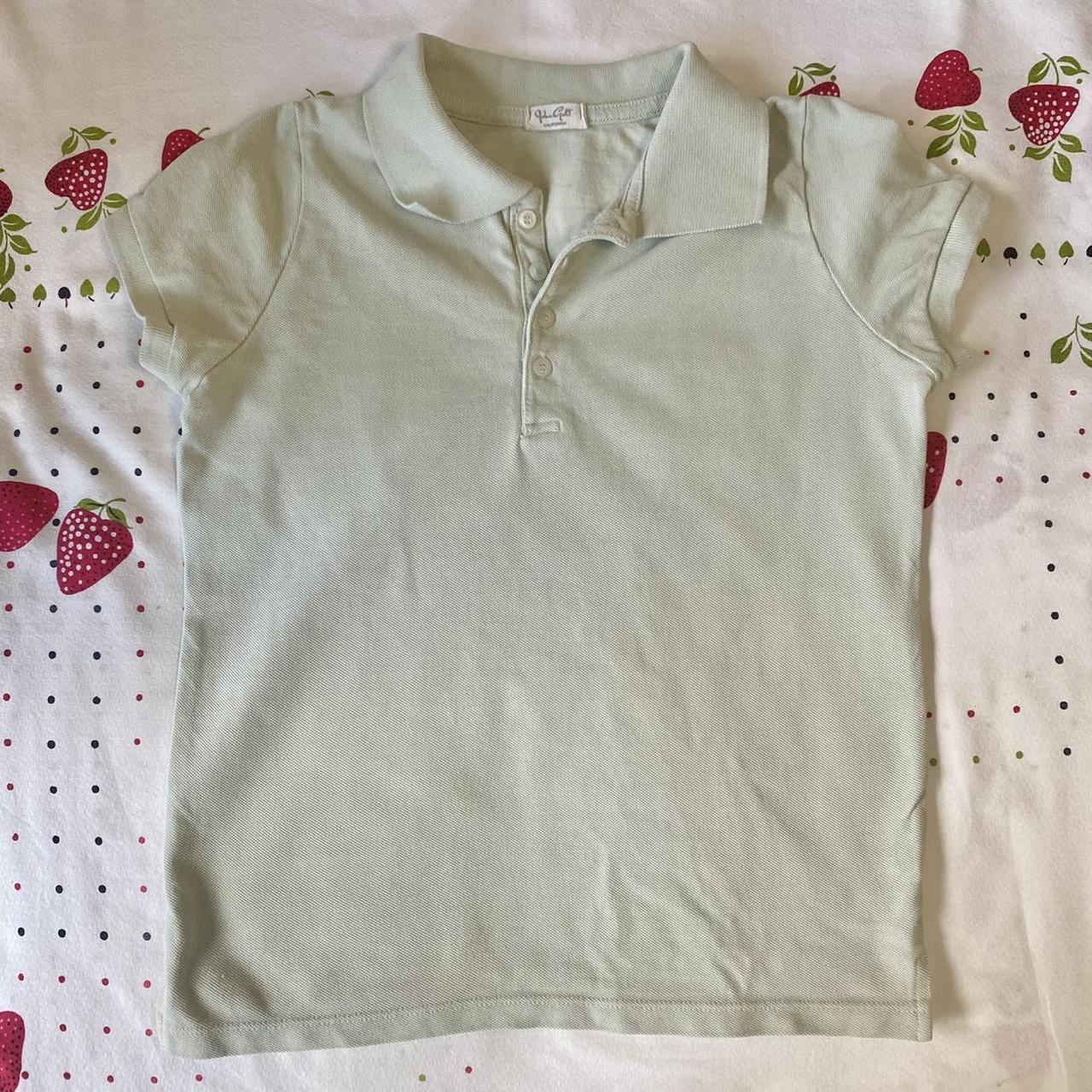 brandy melville sage green button polo top ‼️DEPOP... Depop