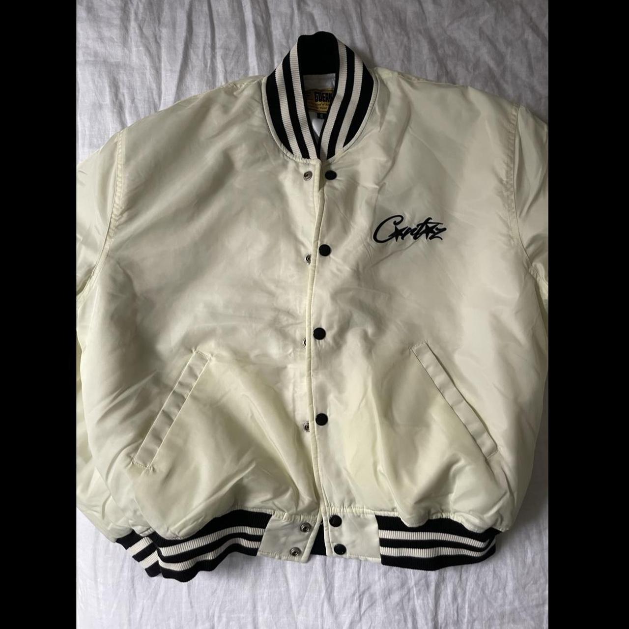 Corteiz CRTZ RTW White Stadium Jacket Varsity Jacket... - Depop